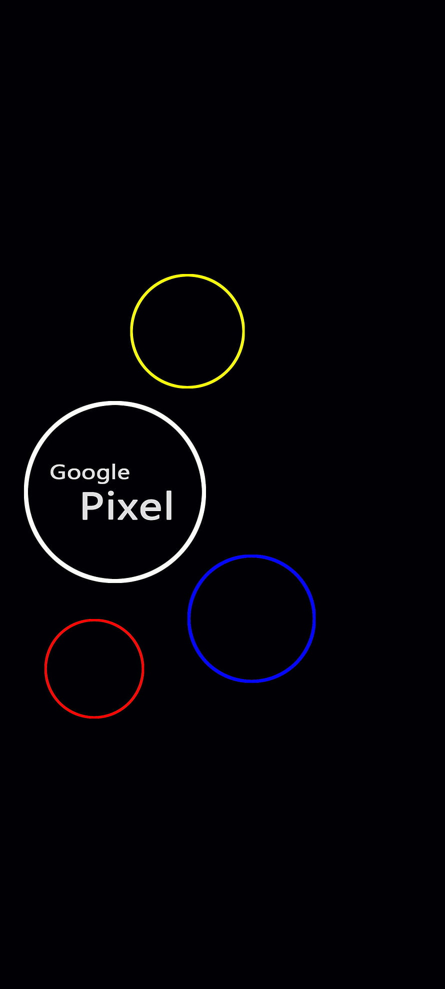 Google Pixel Minimalist AMOLED Wallpaper with Colorful Circles on Black Background HD phone wallpaper