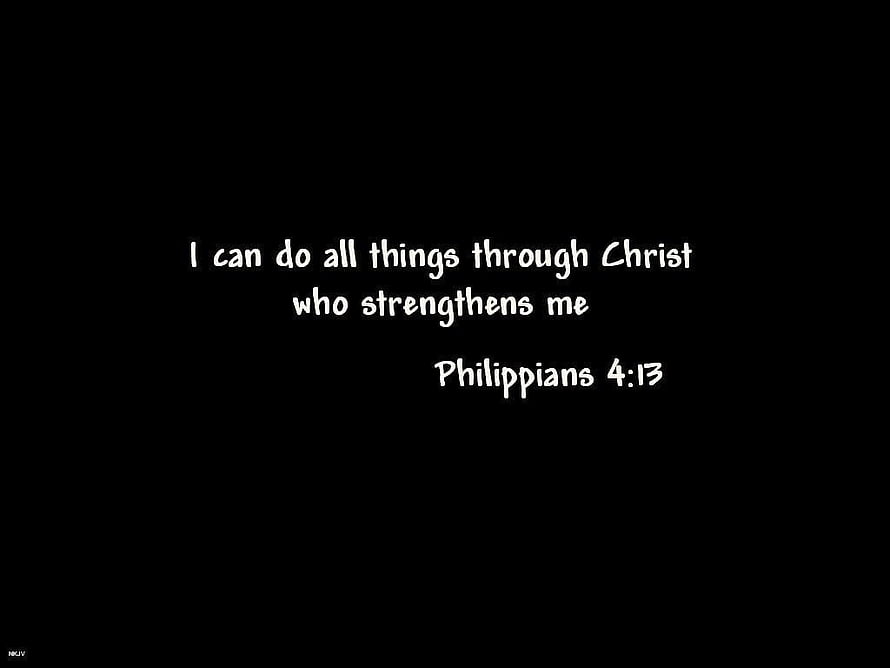 Philippians 4:13 Bible Verse Quote on Black Background HD wallpaper