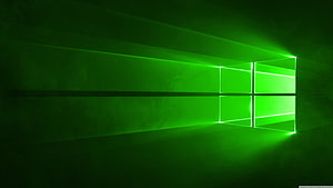 Windows 10 Green Neon Window Logo on Dark Minimalist Background HD wallpaper