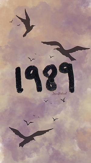 Taylor Swift 1989 Album Artwork with Birds in Pastel Sky HD phone wallpaper