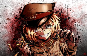 Tanya Degurechaff from Youjo Senki in Military Uniform Holding Bullets HD wallpaper