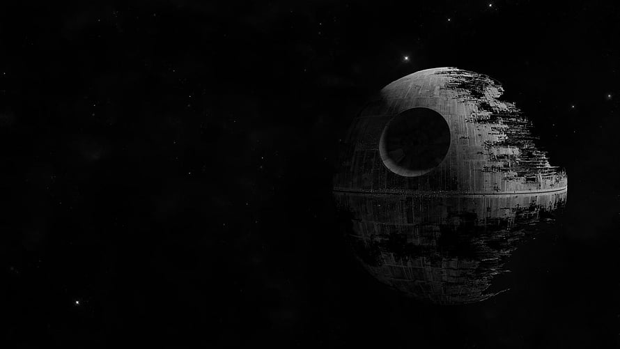 The Death Star in Deep Space: Iconic Star Wars Spacecraft Wallpaper HD wallpaper