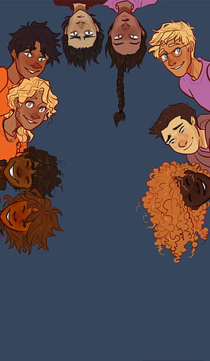 Percy Jackson Characters Group Portrait Illustration HD phone wallpaper
