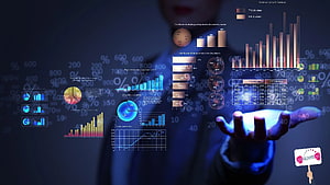 Business Analyst Presenting Financial Data Dashboard with Charts and Graphs HD wallpaper