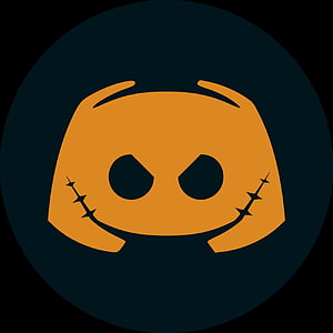 Discord Halloween Logo with Stitched Smile and Dark Background HD phone wallpaper