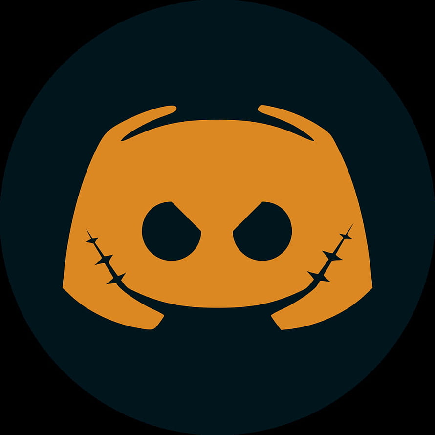 Discord Halloween Logo with Stitched Smile and Dark Background HD phone wallpaper