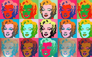 Andy Warhol Marilyn Monroe Pop Art Grid with Vibrant Color Variations HD wallpaper