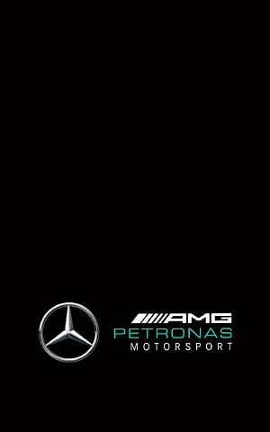 Mercedes-AMG Petronas Motorsport Official Team Logo on Black Background HD phone wallpaper