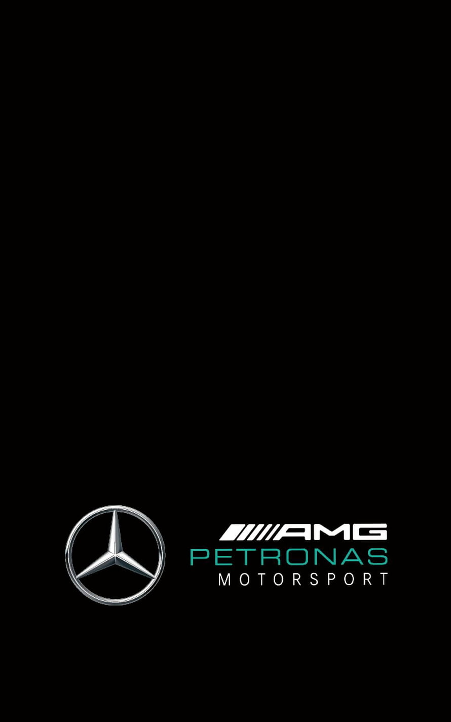 Mercedes-AMG Petronas Motorsport Official Team Logo on Black Background HD phone wallpaper