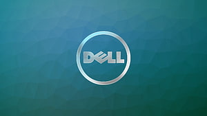 Dell Logo on Teal Geometric Faceted Background HD wallpaper