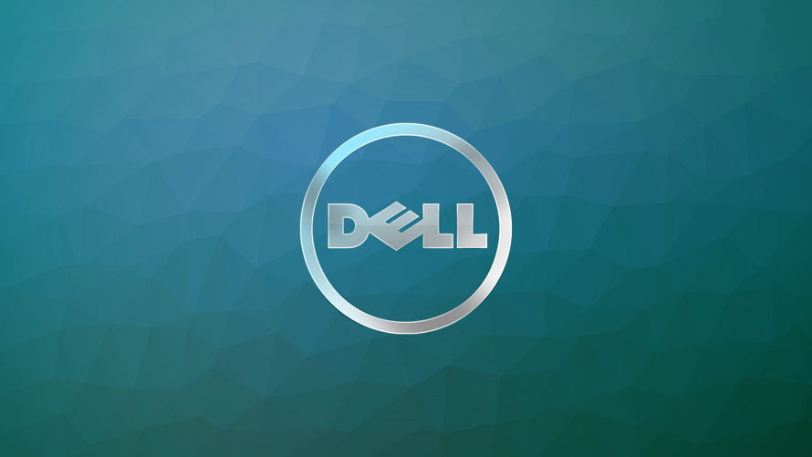 Dell Logo on Teal Geometric Faceted Background HD wallpaper