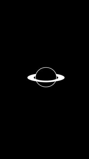 Minimalist White Planet Icon on Black Background HD phone wallpaper