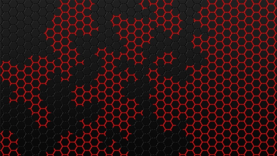 Black and Red Hexagonal Mesh Pattern with Geometric Grid Design HD wallpaper