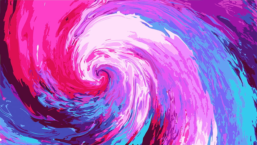 Vibrant Neon Swirl Abstract Art with Pink, Purple, and Cyan Fluid Motion HD wallpaper