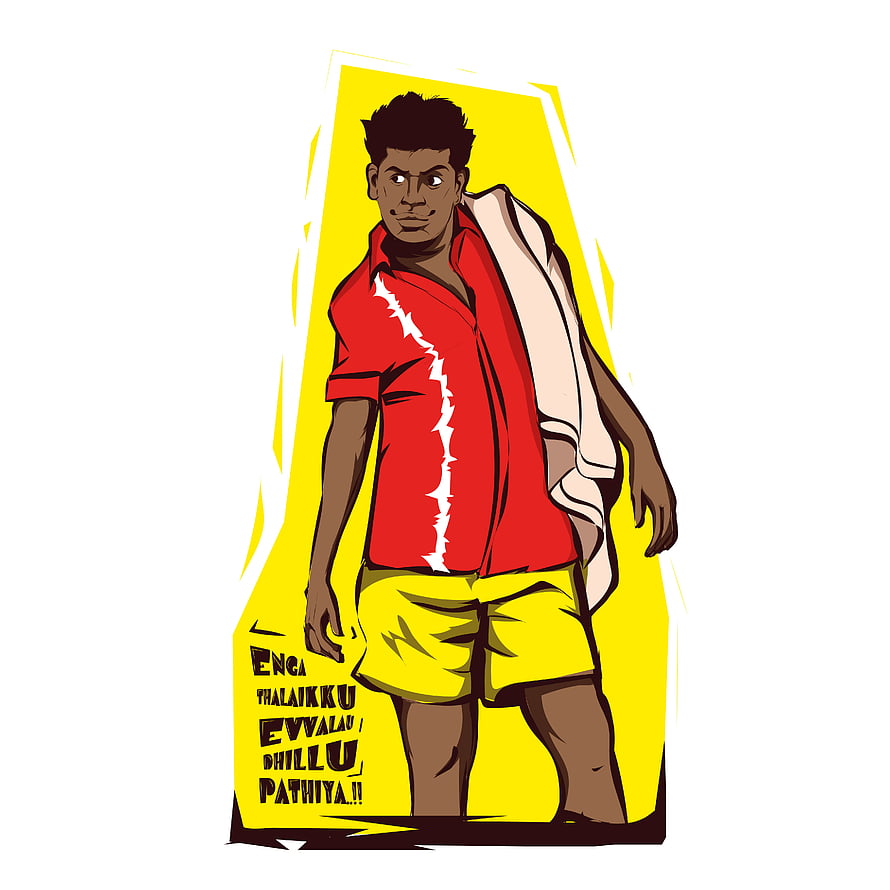 Kaipulla Character Illustration in Red Shirt and Yellow Shorts HD phone wallpaper
