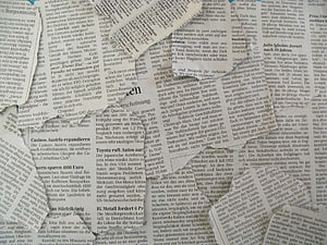 Torn Black and White Newspaper Texture Background with German Text, Newspapers, newspaper texture, background, Black and White Newspaper HD wallpaper