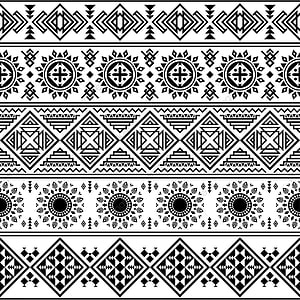 Black and White Aztec Tribal Geometric Pattern with Diamond and Cross Motifs HD phone wallpaper