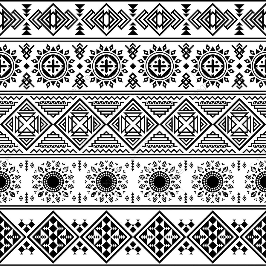 Black and White Aztec Tribal Geometric Pattern with Diamond and Cross Motifs HD phone wallpaper