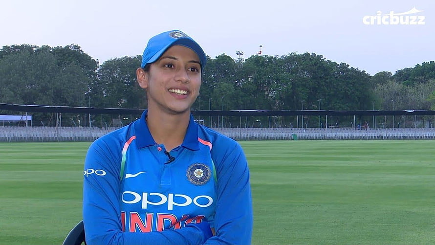 Smriti Mandhana in Indian Cricket Team Training Kit on the Field HD wallpaper