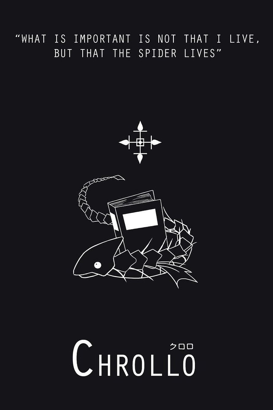 Chrollo Lucilfer Quote and Spider Emblem from Hunter x Hunter Anime HD phone wallpaper