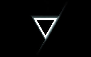 Glowing Inverted Triangle on Black Background Minimalist Geometric Design HD wallpaper