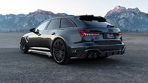 ABT RS6 R Avant Performance Wagon with Aggressive Rear Diffuser and Mountain Backdrop HD wallpaper
