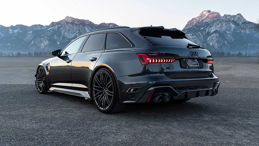 ABT RS6 R Avant Performance Wagon with Aggressive Rear Diffuser and Mountain Backdrop HD wallpaper