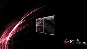 Microsoft Surface Pro 4 Windows 8 Logo with Pink Light Streaks on Black Background HD wallpaper
