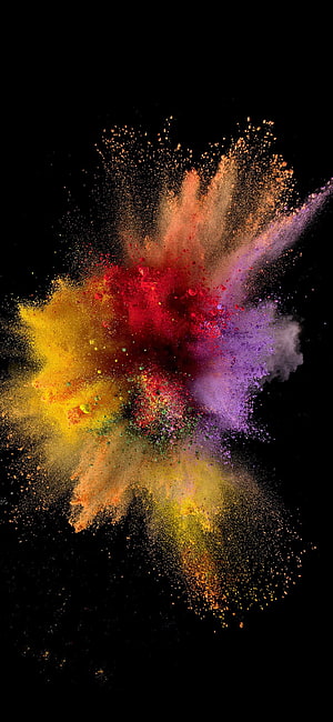 Vibrant Multicolored Powder Explosion on Black Background HD phone wallpaper