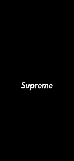 Minimalist Supreme Brand Logo on Solid Black Background HD phone wallpaper