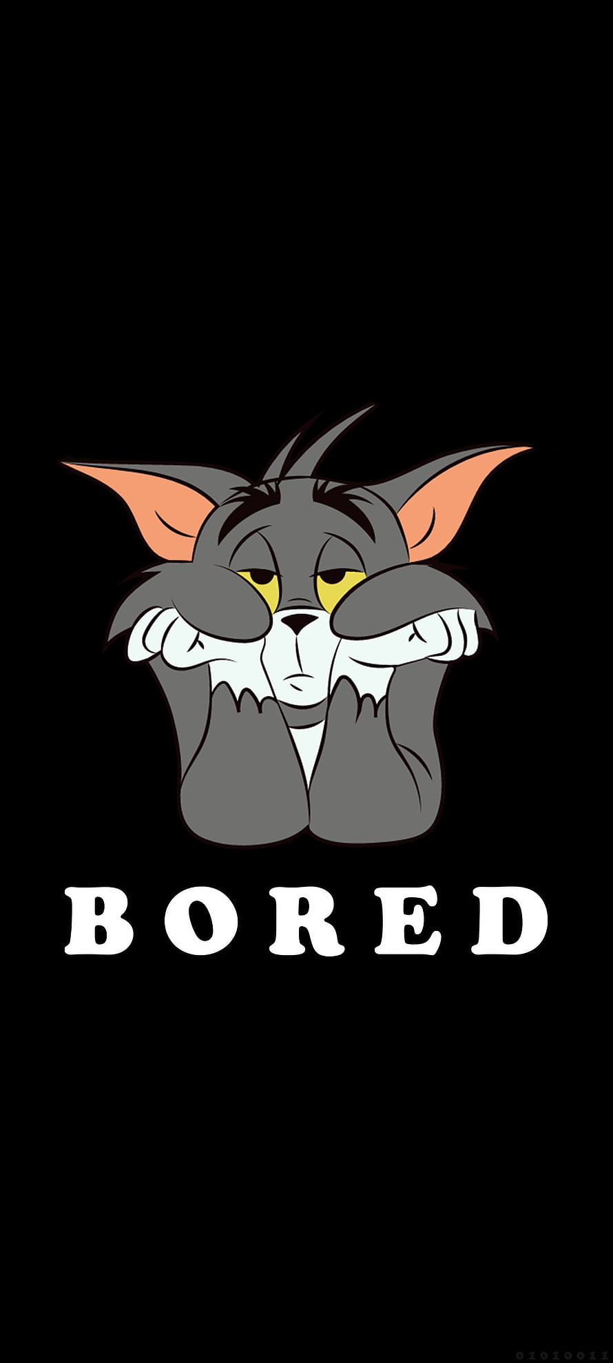 Tom from Tom and Jerry Looking Bored on Black Background HD phone wallpaper