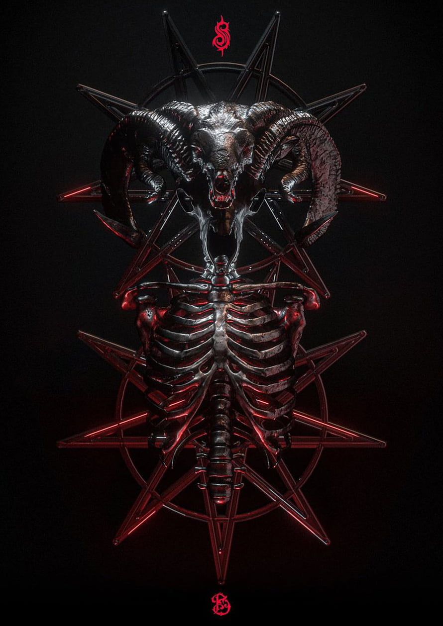Slipknot Skull and Pentagram Dark Metal Artwork HD phone wallpaper
