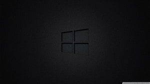 Windows 10 Black Minimalist Desktop Background with Subtle Logo HD wallpaper