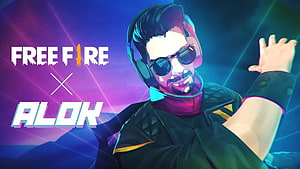 Alok DJ Character Artwork from Free Fire Video Game HD wallpaper