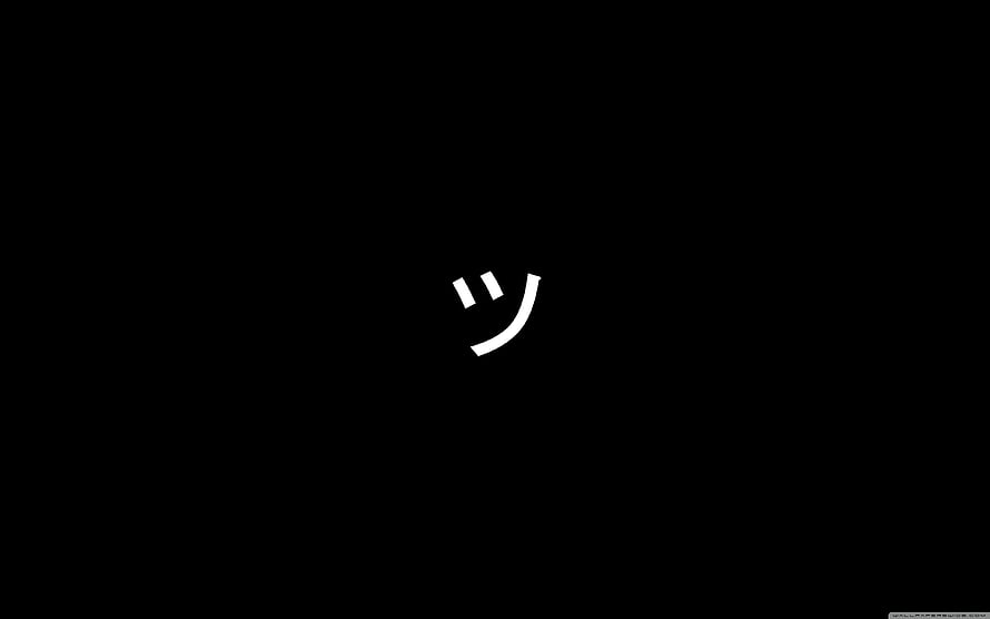 Minimalist White Smiley Face Icon on Solid Black Background HD wallpaper