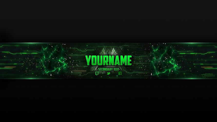 Green Cyberpunk Gaming Banner Template with Neon Circuit Board Design HD wallpaper