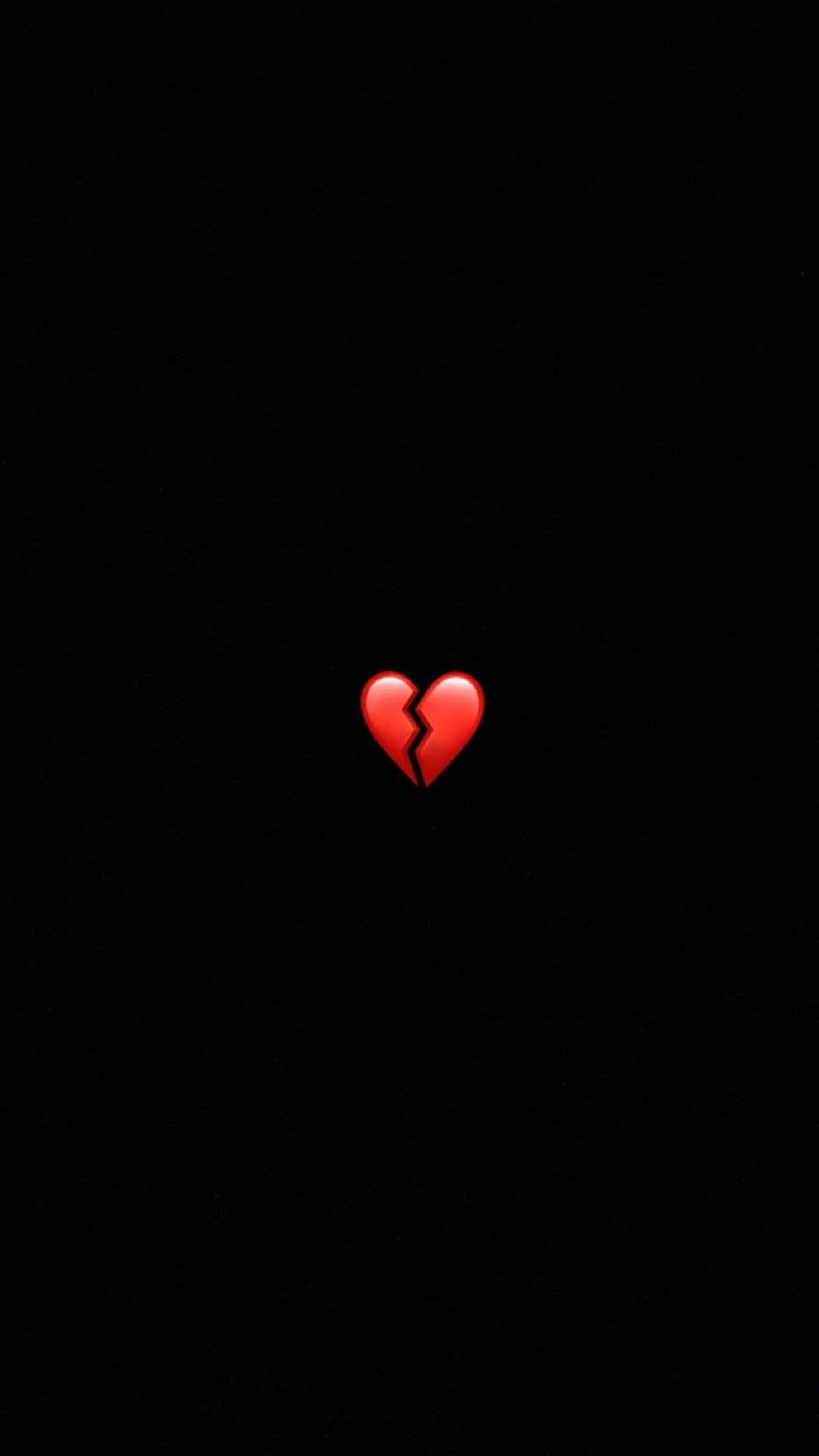 Minimalist Broken Heart Icon on Solid Black Background HD phone wallpaper