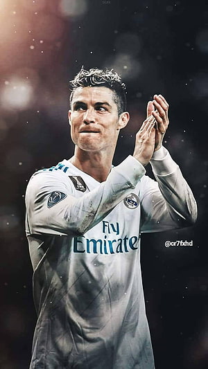 Cristiano Ronaldo in Real Madrid Home Kit Clapping to the Crowd HD phone wallpaper
