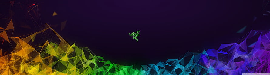 Razer Gaming Wallpaper With RGB Geometric Polygons And Dark Background HD wallpaper