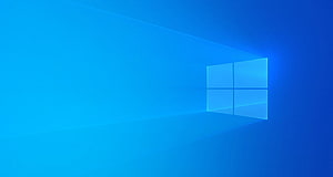 Windows 10 Light Edition Minimalist Blue Desktop Background with Glowing Window Logo HD wallpaper