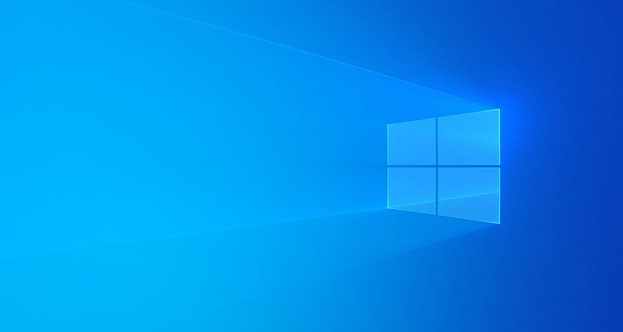 Windows 10 Light Edition Minimalist Blue Desktop Background with Glowing Window Logo HD wallpaper