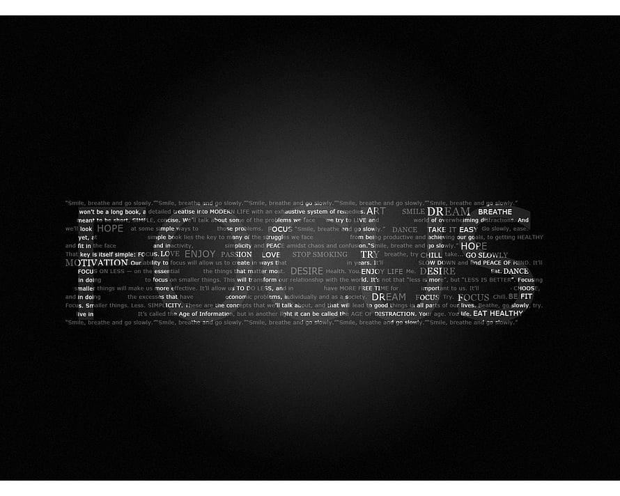 Minimalist Typography Art with Motivational Words on Black Background HD wallpaper