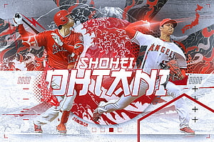 Shohei Ohtani Los Angeles Angels Baseball Player Dynamic Action Poster HD wallpaper