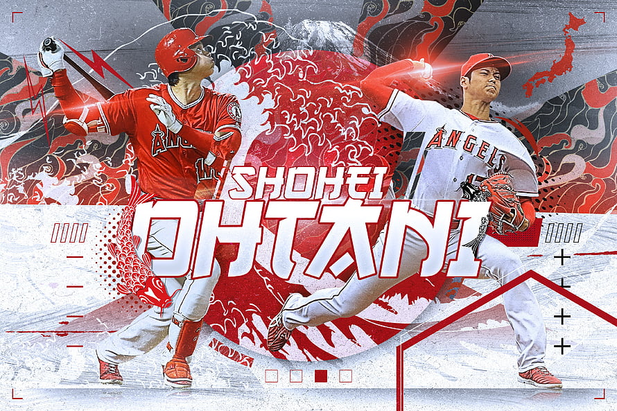 Shohei Ohtani Los Angeles Angels Baseball Player Dynamic Action Poster HD wallpaper