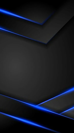 Dark Abstract Geometric Design with Glowing Blue Neon Lines and Layered 3D Panels HD phone wallpaper