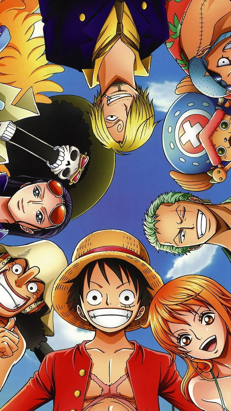 One Piece Straw Hat Crew Anime Group Portrait Wallpaper HD phone wallpaper