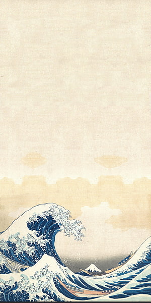 The Great Wave off Kanagawa Japanese Woodblock Print with Mount Fuji and Fishing Boats HD phone wallpaper