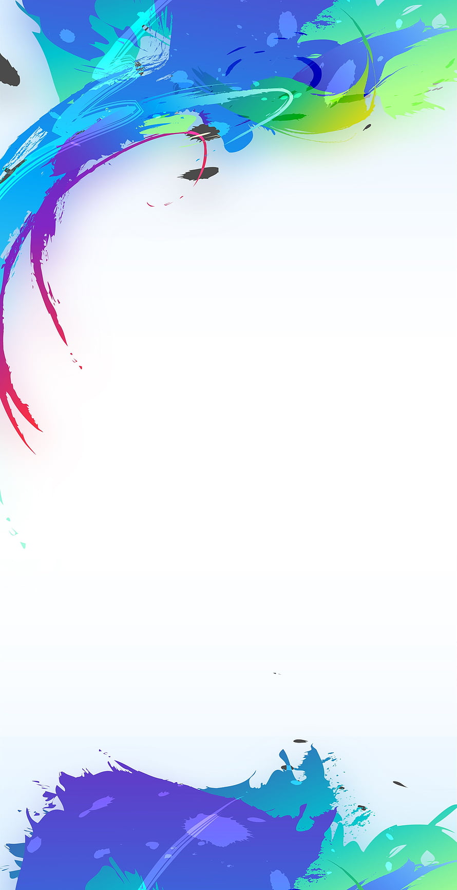 Vibrant Abstract Paint Splash on White Background with Blue, Purple, and Green Accents HD phone wallpaper