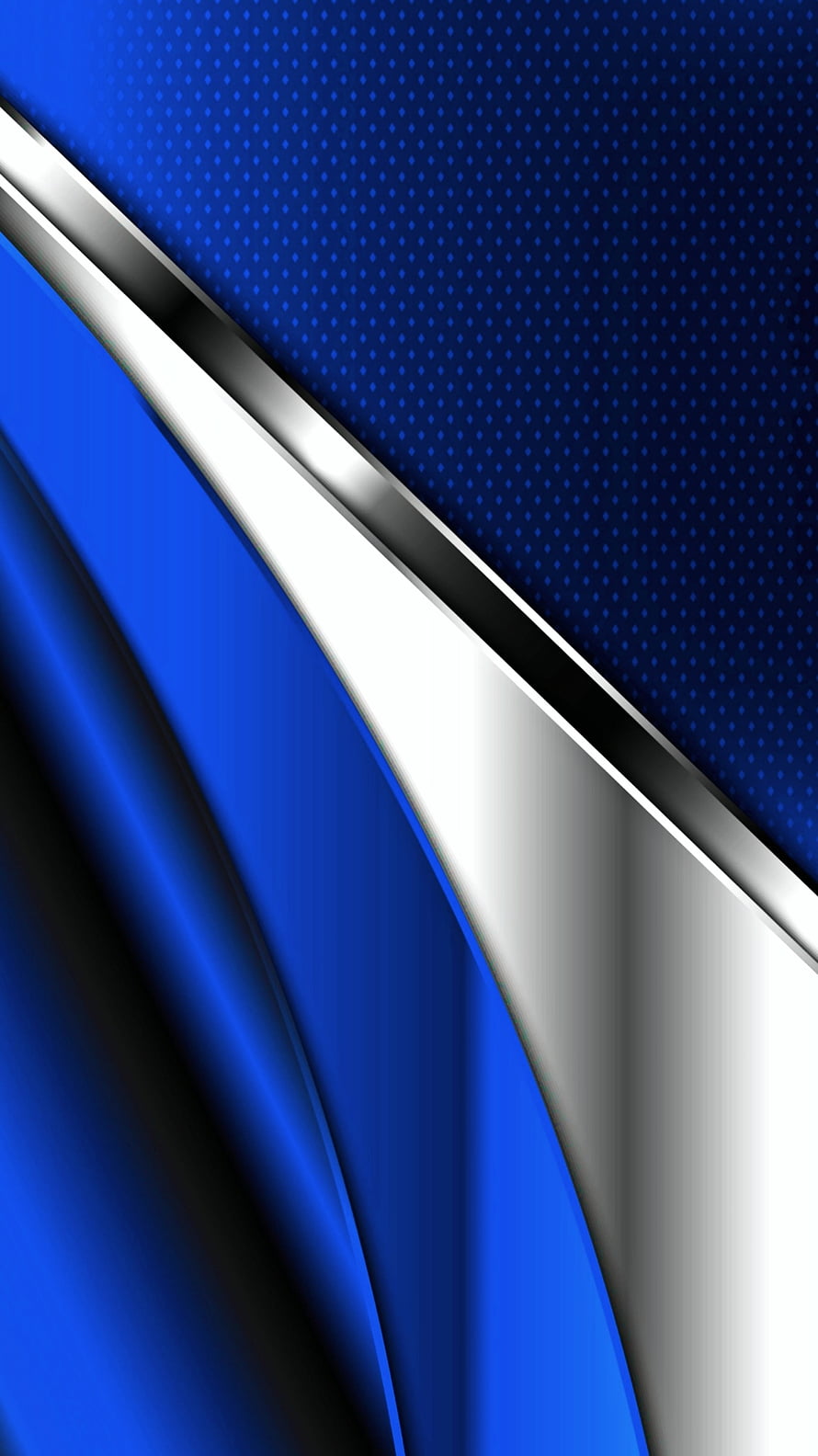 Abstract Blue and Silver Geometric Design with Curved Metallic Shapes and Dotted Texture HD phone wallpaper