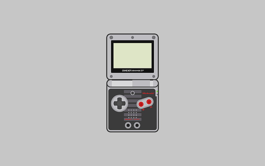 Nintendo Game Boy Advance SP Vector Illustration on Gray Background HD wallpaper